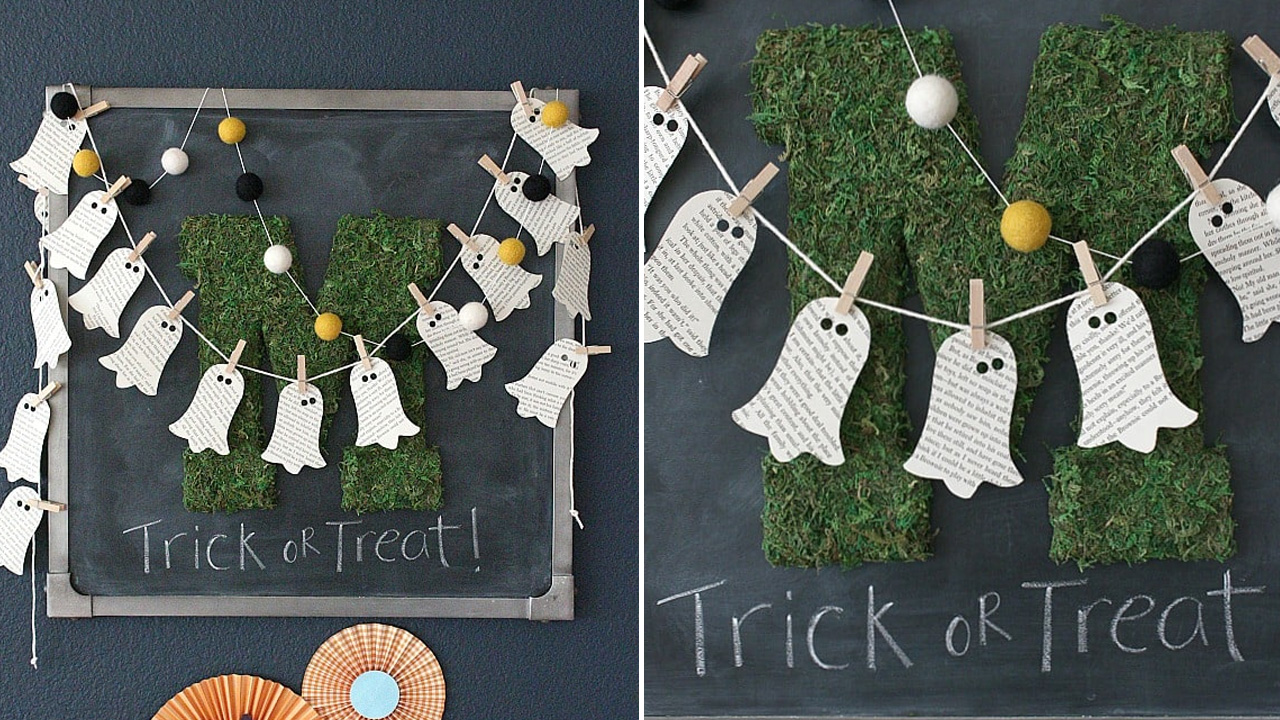 DIY Book Page Ghost Garland