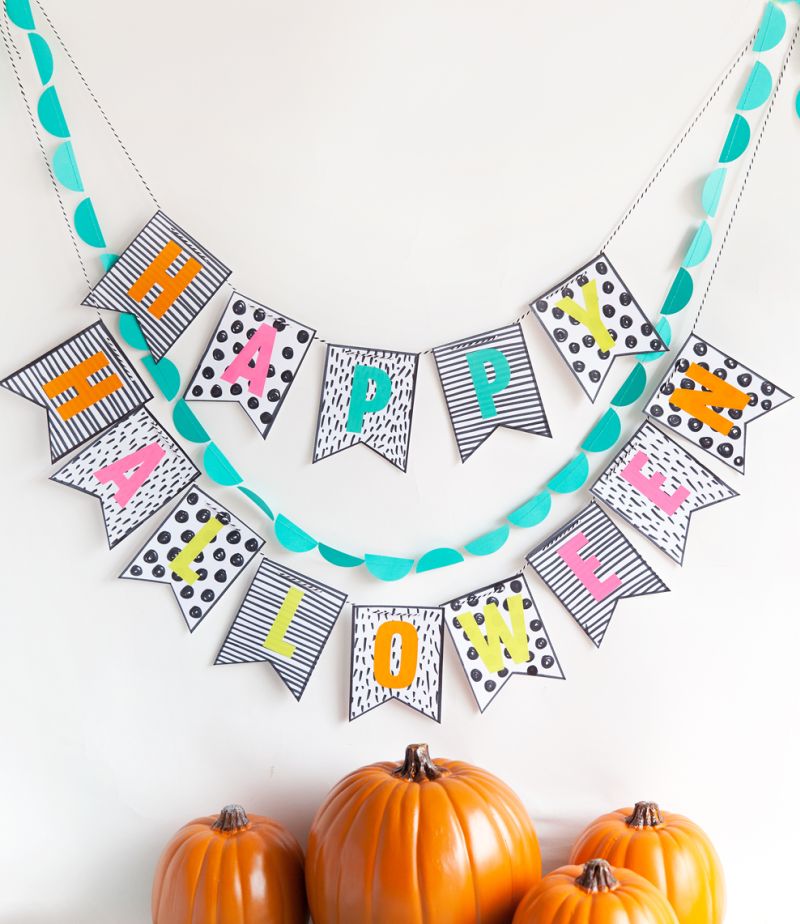 Spooky Banners in Calm Colors for halloween decor 