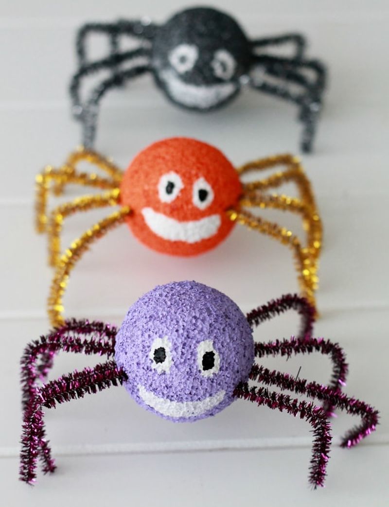 Create Cutesy pastel Spiders for halloween 