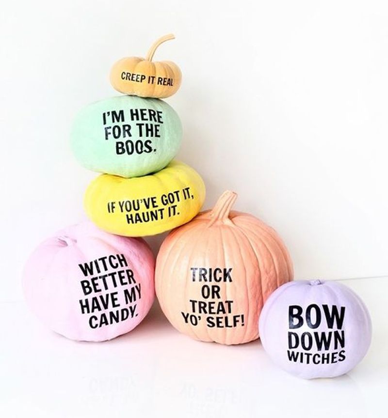 Paint Pastel Pumpkin for Halloween with wordings 