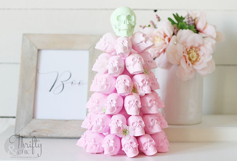 Pastel Skulls and Skeletons for Halloween Decoration 