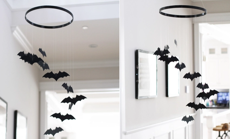 easy DIY Halloween bat decorations