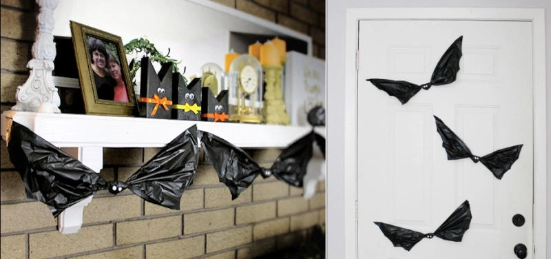 easy DIY Halloween bat decorations