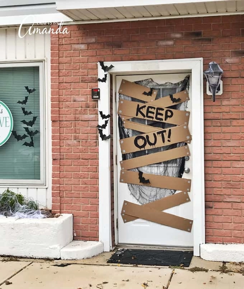 'Keep Out' Sign on Front Door 