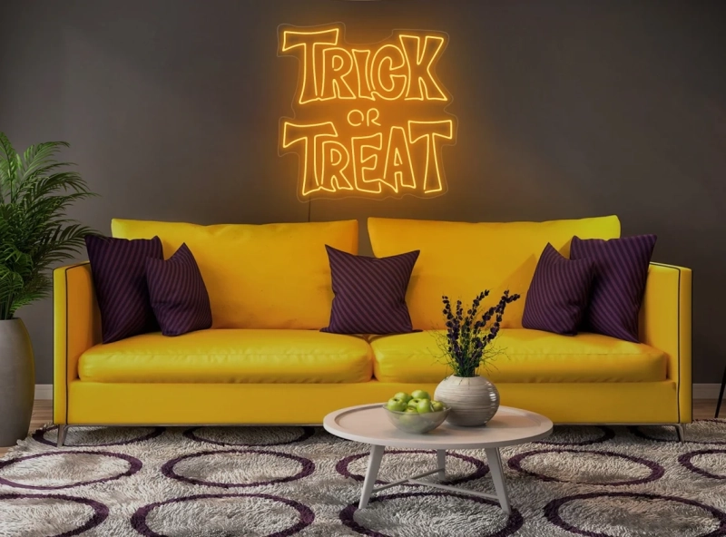 trick-or-treat neon sign 