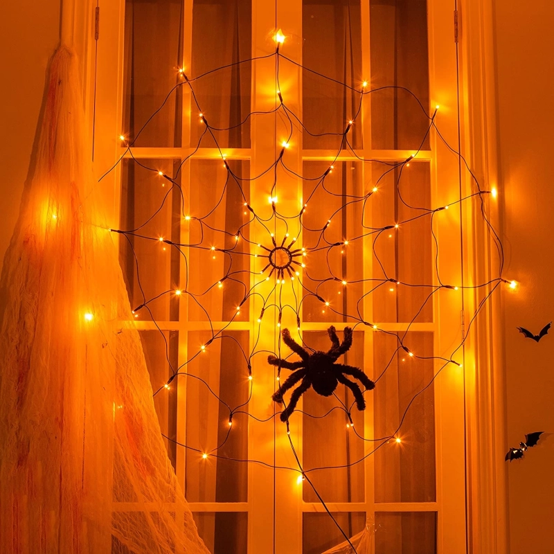 Lighted spider web 