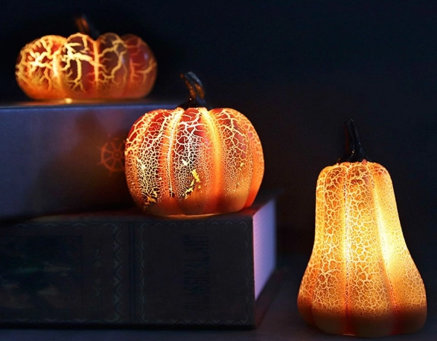 These Pumpkin Shaped Lanterns Are Equipped With LED Lights