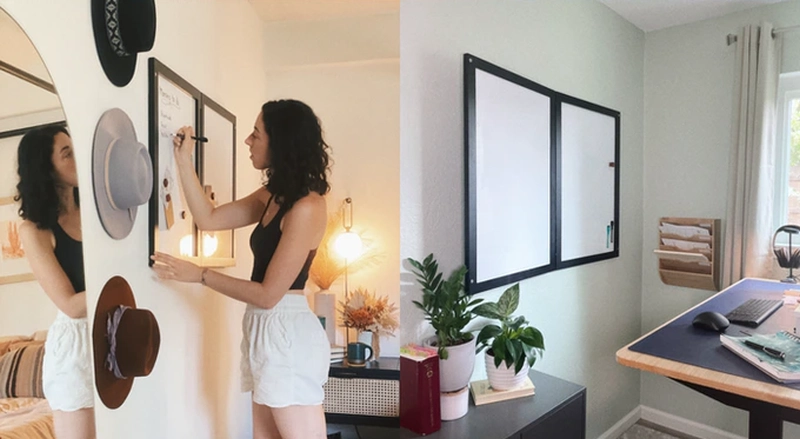 This Secret Whiteboard by Sable Flow Double Duties as a Hanging Print Frame