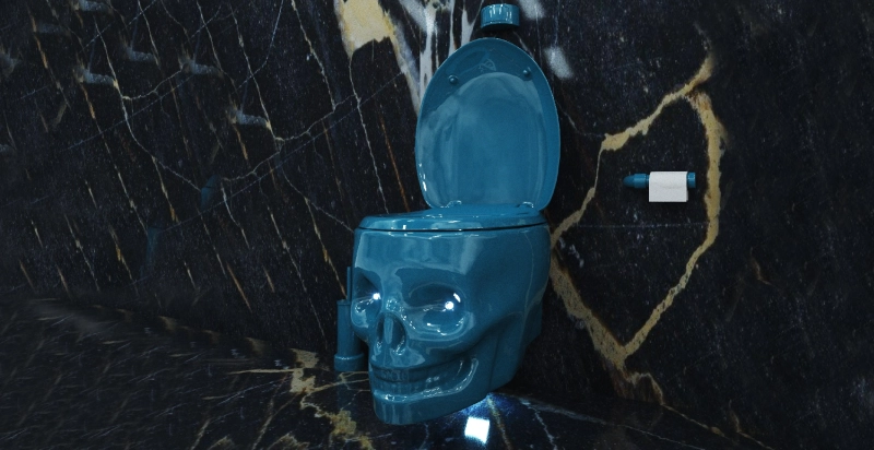 This Skull Toilet Has Built-In LED Lights For a Quick Release Of Your Demons