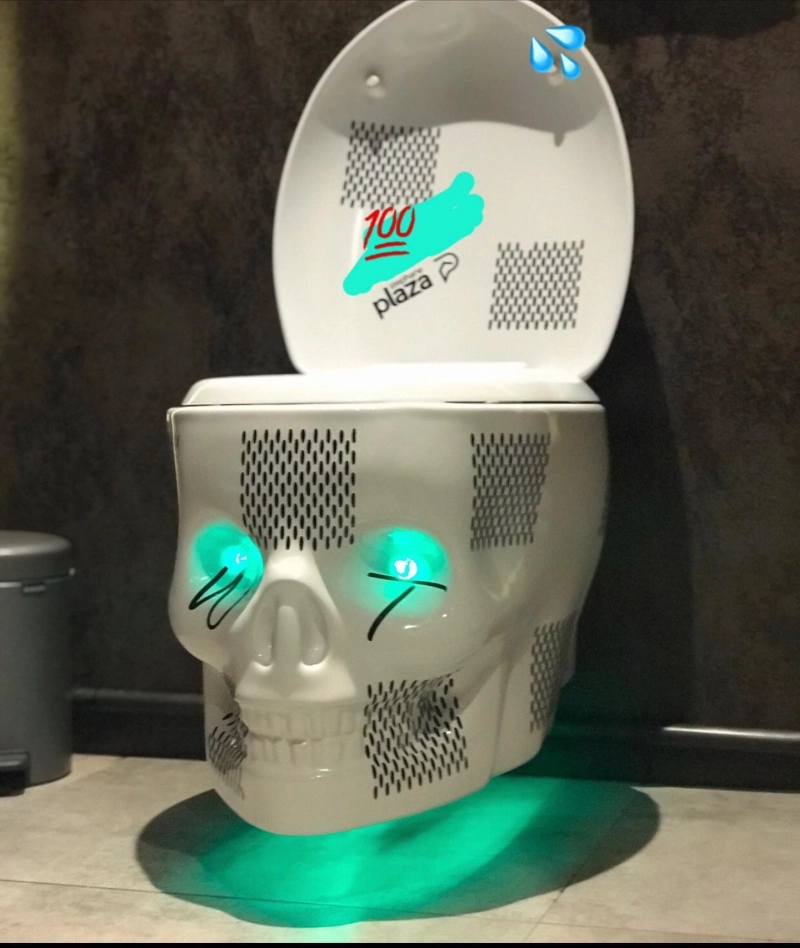 This Skull-Shaped Toilet has Light Up Eyes and Smart Features