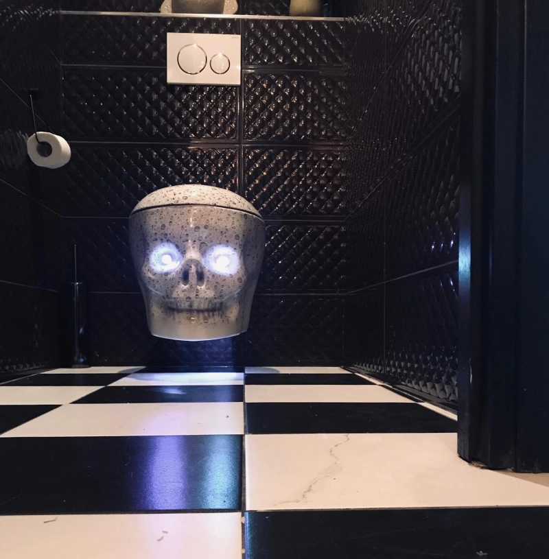 This Skull-Shaped Toilet has Light Up Eyes and Smart Features