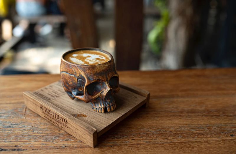 skull cup decor for halloween