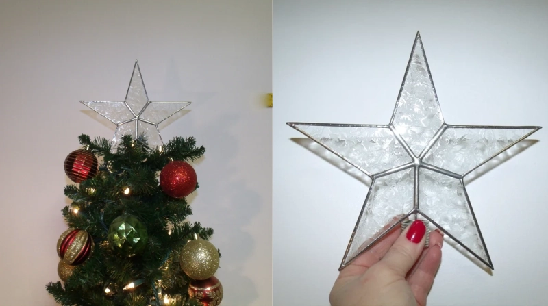 Clear Frosty Stained Glass Star