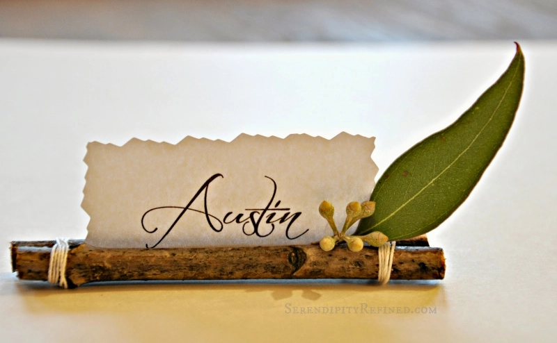 DIY Thanksgiving Twig Place Card Holder