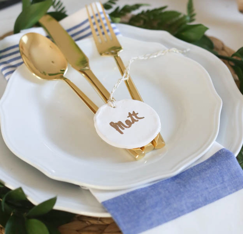 DIY Clay Place Card for Thanksgiving 