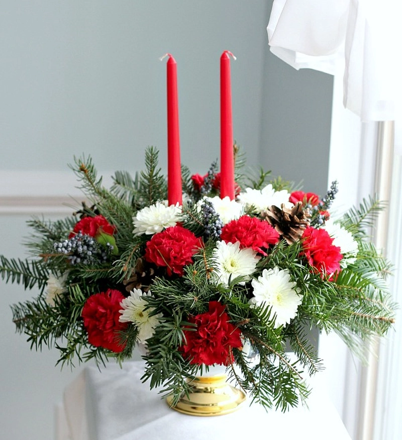 Floral Christmas Centerpiece