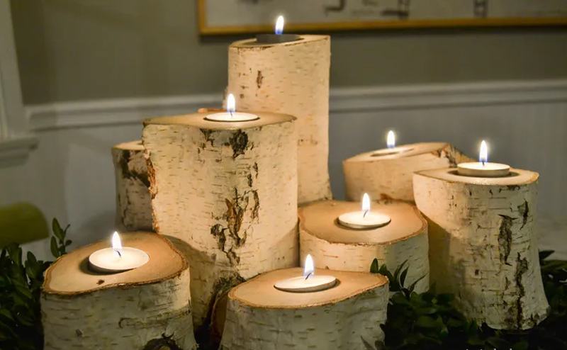 Tree Stump Candle Holder for Christmas