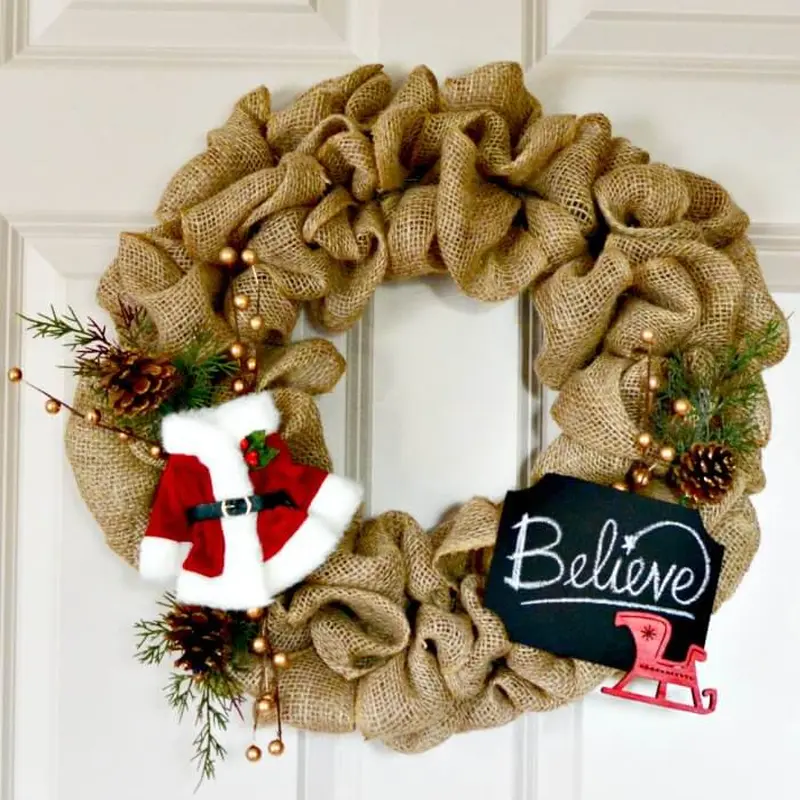 Burlap Christmas Wreath