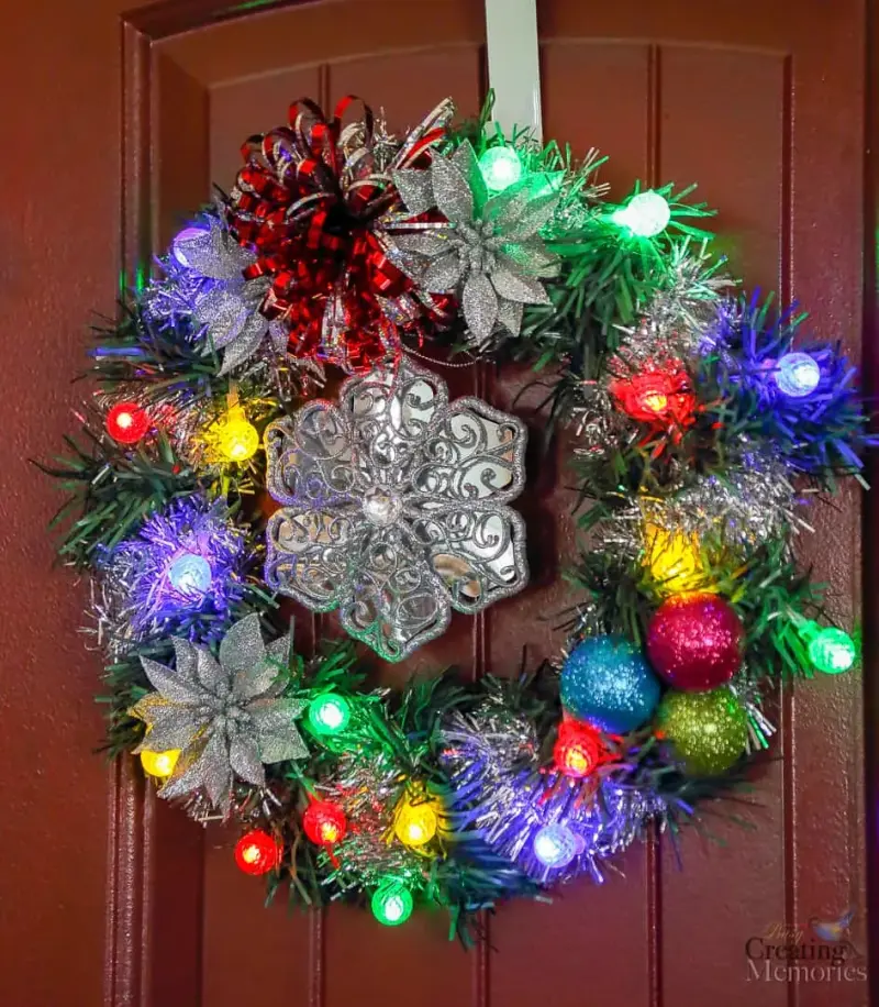 Christmas wreath with lights 