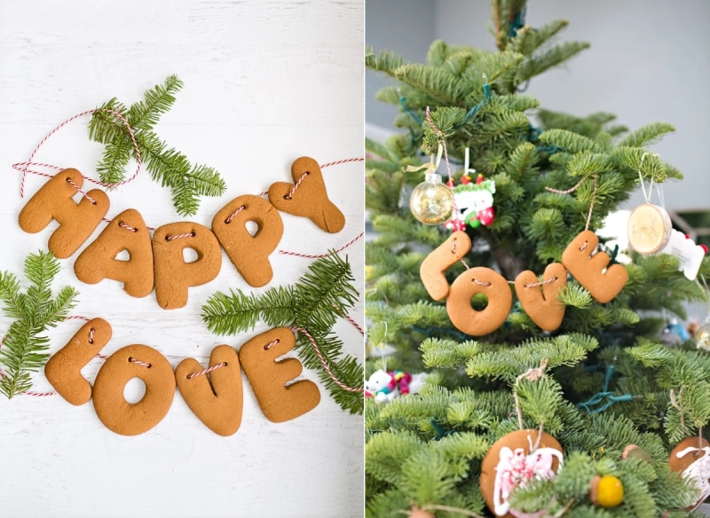 gingerbread letter garland for Christmas 