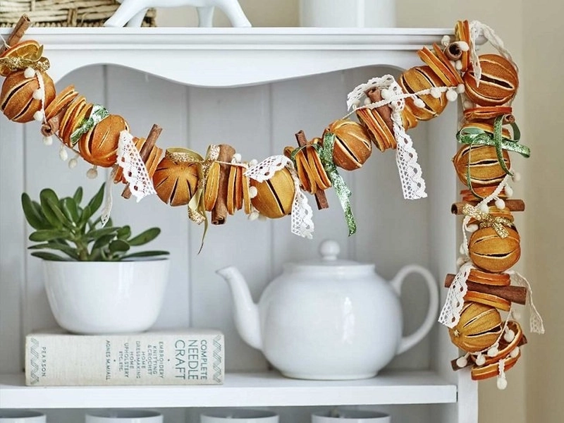 Dried Fruit Garland edible Christmas decor