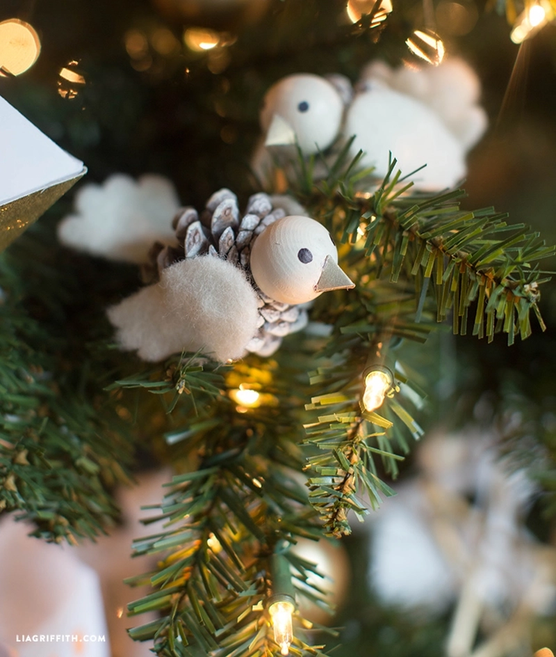 pine cone bird ornament craft 