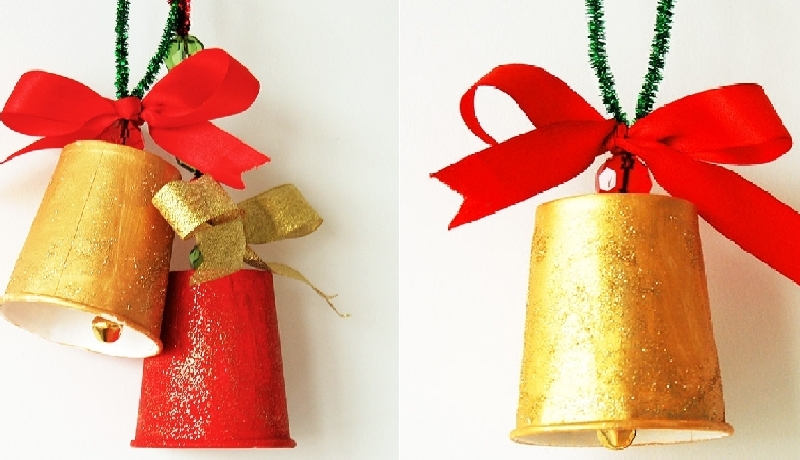 Recycled Paper Cup Bell for Christmas tree