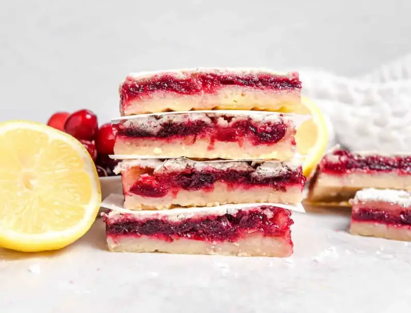 Cranberry Lemon Bars for Christmas 