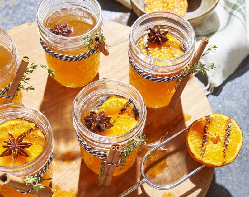 Hot Toddy with Charred Oranges