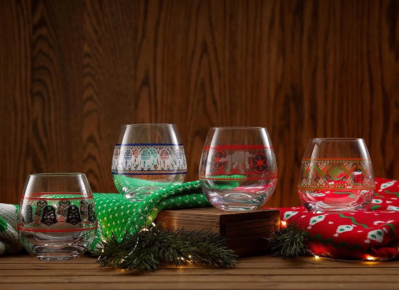 JoyJolt Star Wars Ugly Sweater Stemless Glasses