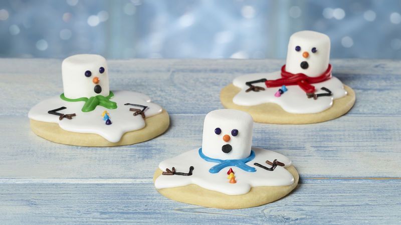 Melted Snowman Sugar Christmas Cookies