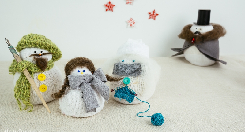 No-Sew Sock Snowman for Christmas 