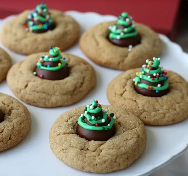 Peanut Butter Blossom cookies for Christmas 