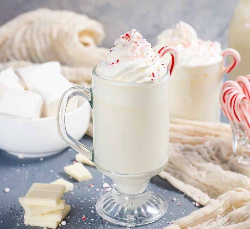 Rum and Peppermint White Hot Chocolate