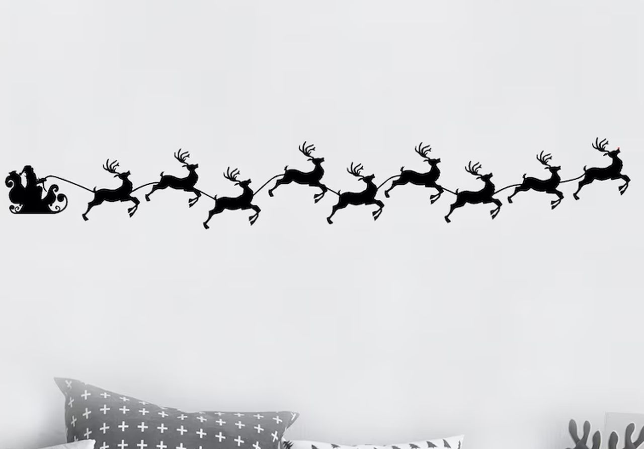 Santa Sleigh Wall Decal