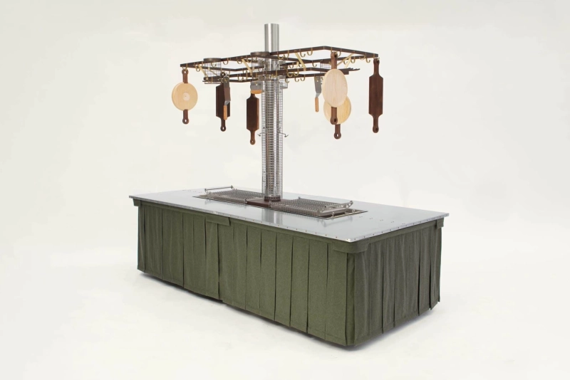 This Outdoor Table by Caveman Co Features Integrated BBQ