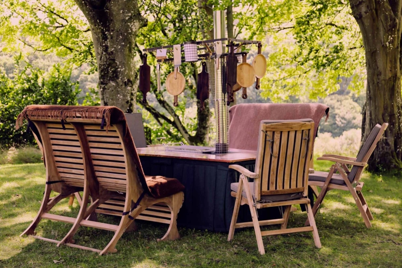 This Outdoor Table by Caveman Co Features Integrated BBQ