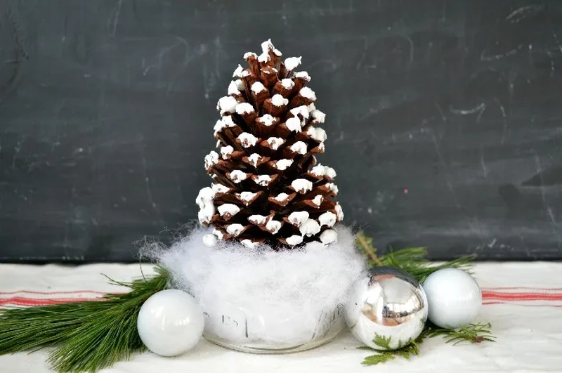 Eco Christmas Table Decorations Made of Pine Cones