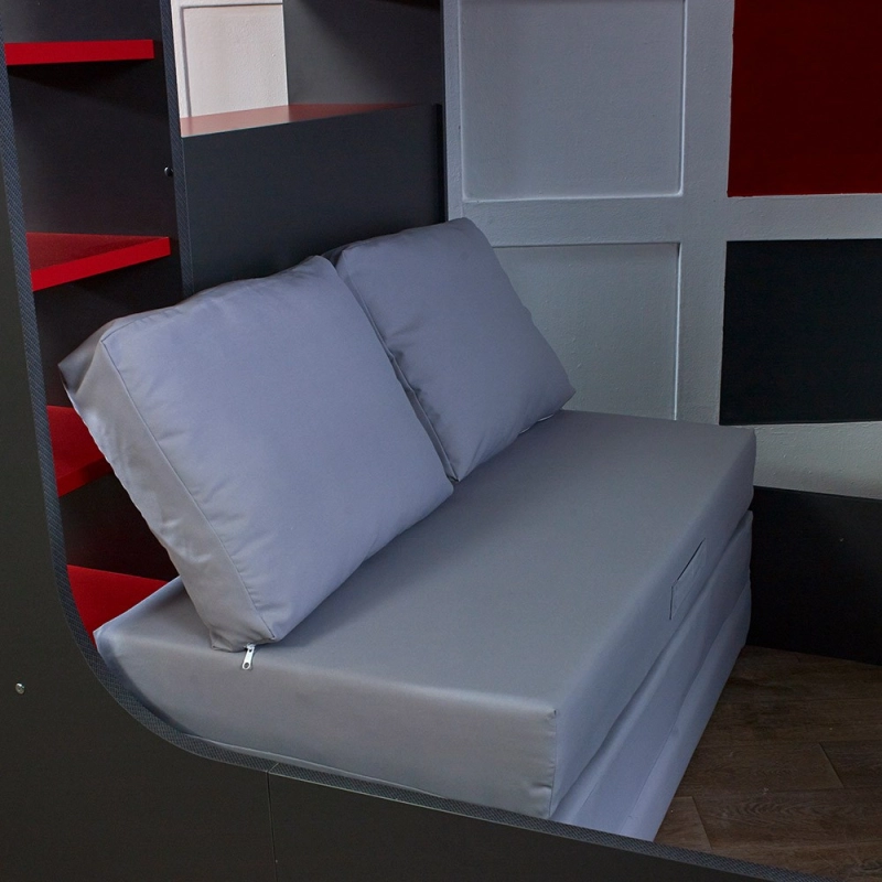 High Sleeper PodBed Small Double Gaming Bed with Sofa Bed, Built