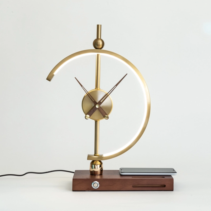 This Unique Table Lamp also Functions as Clock and Wireless Charger