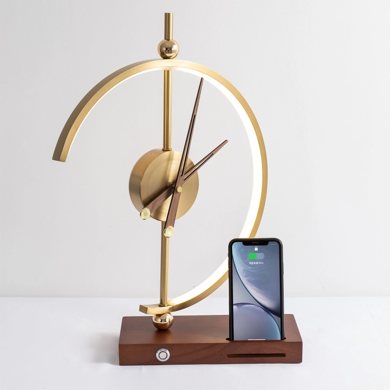 This Unique Table Lamp also Functions as Clock and Wireless Charger