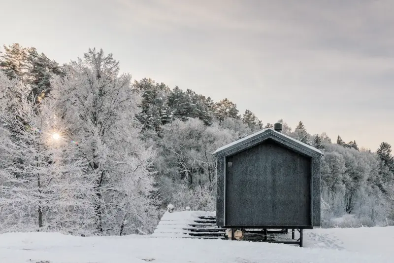 BIO Architects Designs TOPOL27 Prefab Cabin for Rental Businesses_backside view