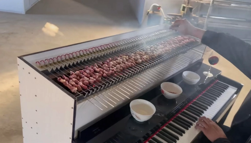 Chinese DIYer Transforms Piano into a BBQ Car