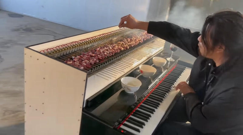 Chinese DIYer Transforms Piano into a BBQ Car