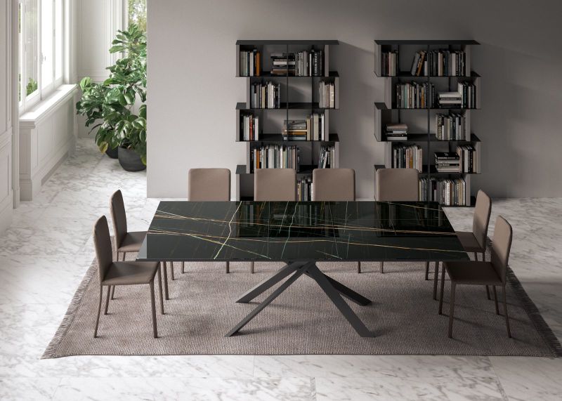 Extendable Dining Table by Ozzio Italia in marble 