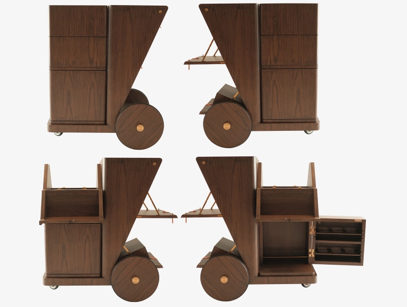 MOBA Drinks Trolley by Dream Ticket Workshop- four configurations