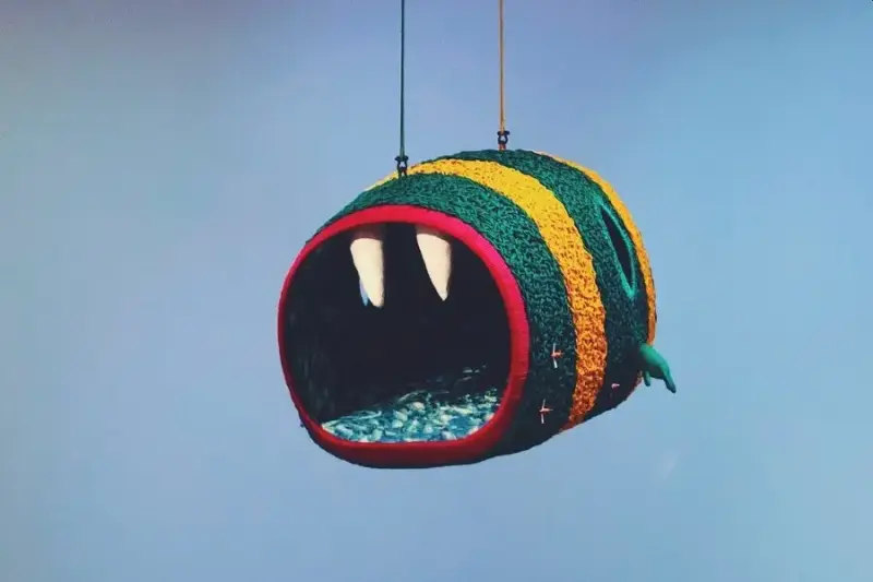 Porky Hefer Creates Hanging Chairs in Shape of Mutated Sea Creatures of Future