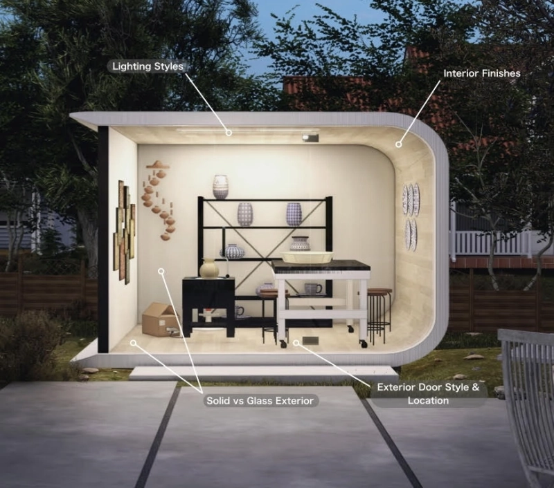 Azure Backyard Studios are 3D Printed from Recycled Plastic - interiors