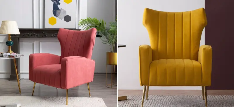 Cayleigh Velvet Wingback Chair - best reading chairs