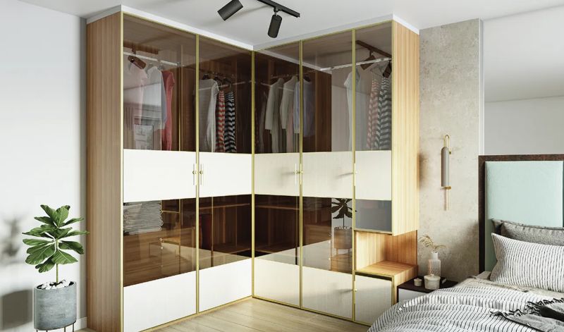 Types of Wardrobe Designs - Types of Wardrobe Designs - Corner or L-Shaped Wardrobe